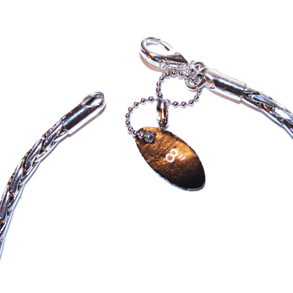 DaVinci Charm Bracelet 8" w/ 7 Beads - Fairy Lotus Flower Princess Crown Red CZ - Picture 3 of 4